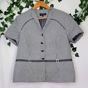 John Meyer Collection. Gray Hounds Tooth Blazer. Size 14. EUC